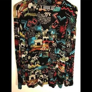 Chico’s Travelers Slinky Vacation Scenes Top 1/M